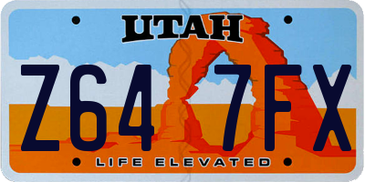 UT license plate Z647FX