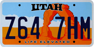 UT license plate Z647HM