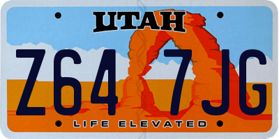 UT license plate Z647JG