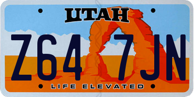 UT license plate Z647JN