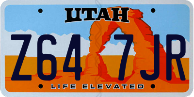 UT license plate Z647JR