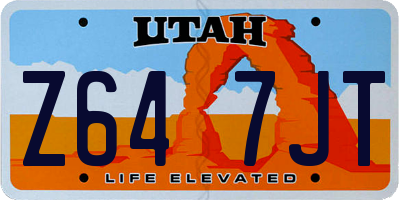 UT license plate Z647JT