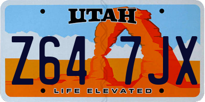 UT license plate Z647JX