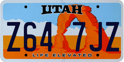 UT license plate Z647JZ