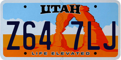 UT license plate Z647LJ