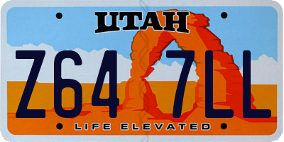 UT license plate Z647LL