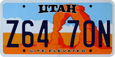 UT license plate Z647ON