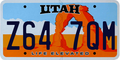 UT license plate Z647QM