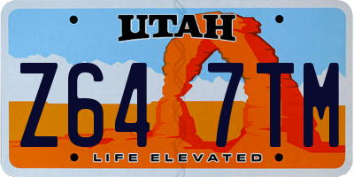 UT license plate Z647TM