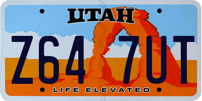 UT license plate Z647UT