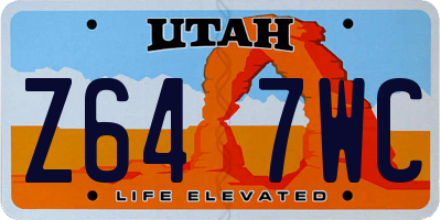 UT license plate Z647WC
