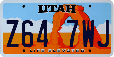 UT license plate Z647WJ