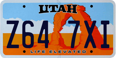 UT license plate Z647XI