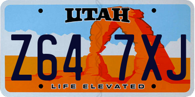 UT license plate Z647XJ