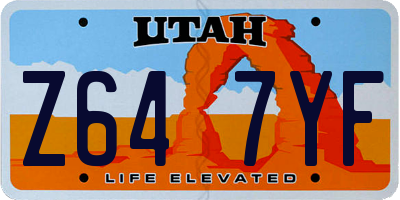 UT license plate Z647YF