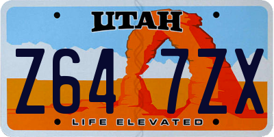 UT license plate Z647ZX