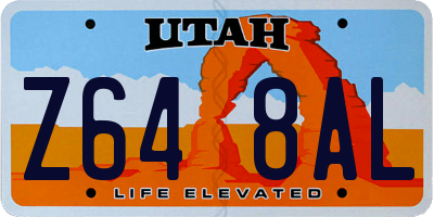 UT license plate Z648AL