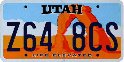 UT license plate Z648CS