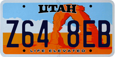UT license plate Z648EB