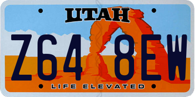 UT license plate Z648EW