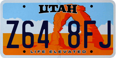 UT license plate Z648FJ