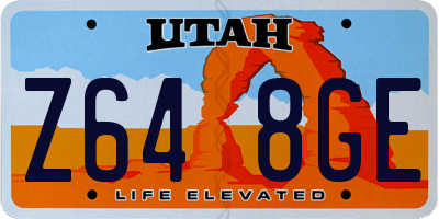 UT license plate Z648GE
