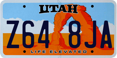 UT license plate Z648JA