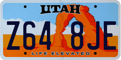 UT license plate Z648JE