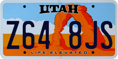 UT license plate Z648JS