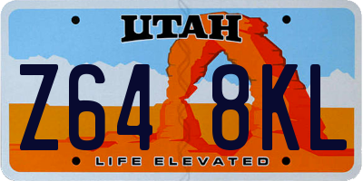 UT license plate Z648KL