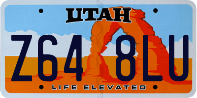 UT license plate Z648LU