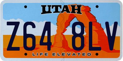 UT license plate Z648LV