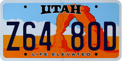 UT license plate Z648OD