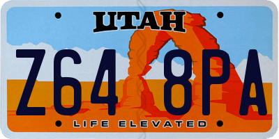 UT license plate Z648PA