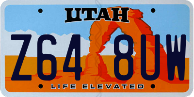 UT license plate Z648UW