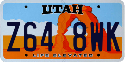 UT license plate Z648WK