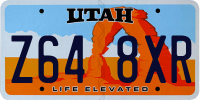 UT license plate Z648XR