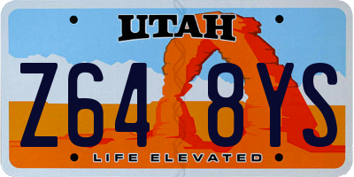 UT license plate Z648YS