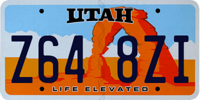 UT license plate Z648ZI