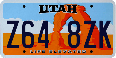UT license plate Z648ZK