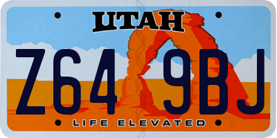 UT license plate Z649BJ