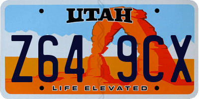 UT license plate Z649CX