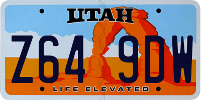UT license plate Z649DW