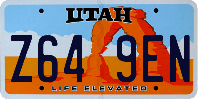 UT license plate Z649EN