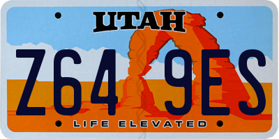 UT license plate Z649ES