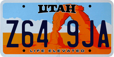 UT license plate Z649JA