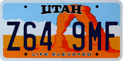 UT license plate Z649MF