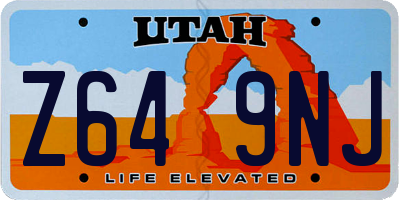 UT license plate Z649NJ