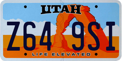 UT license plate Z649SI