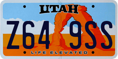 UT license plate Z649SS